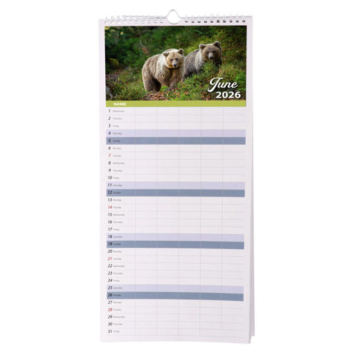 Picture of WALL FAMILY CALENDAR 2026 21X45CM ANIMAL FRIENDS